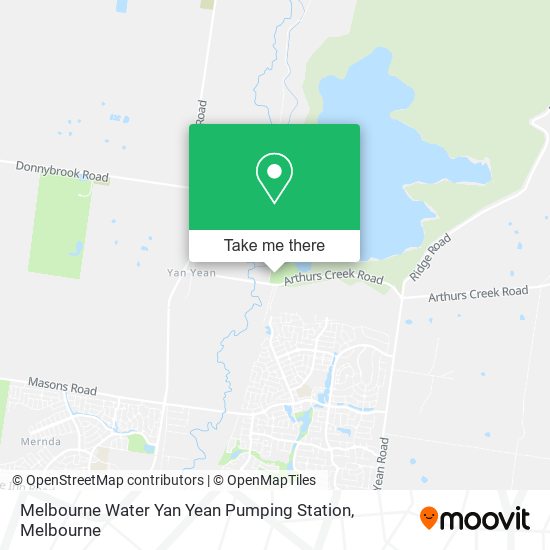 Melbourne Water Yan Yean Pumping Station map