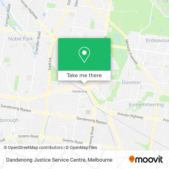 Dandenong Justice Service Centre map