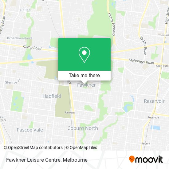 Fawkner Leisure Centre map