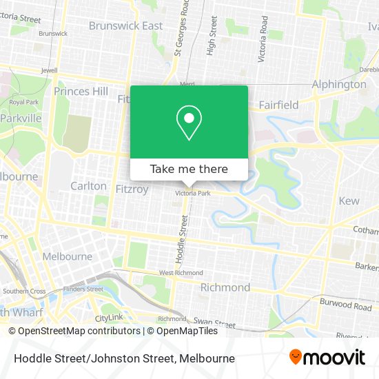 Hoddle Street/Johnston Street map