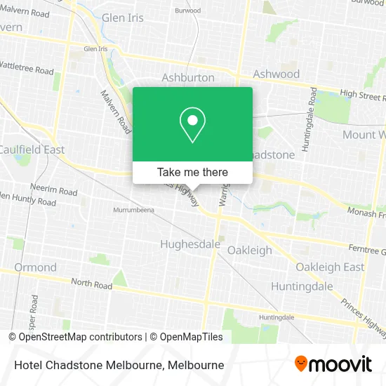 Mapa Hotel Chadstone Melbourne