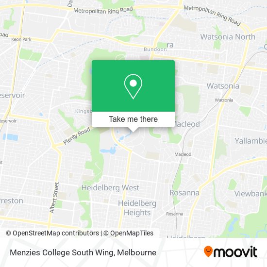 Menzies College South Wing map