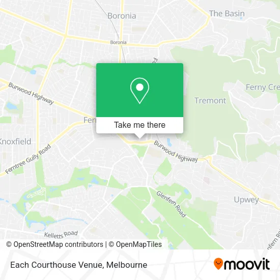 Each Courthouse Venue map