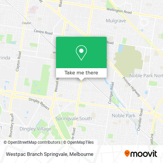 Mapa Westpac Branch Springvale