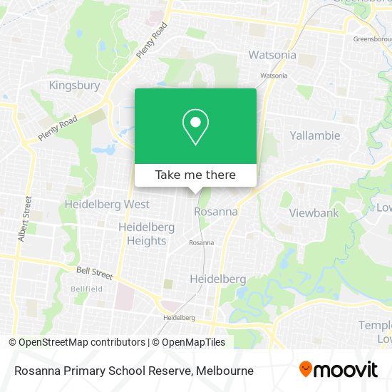Rosanna Primary School Reserve map