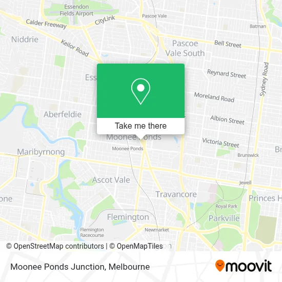 Mapa Moonee Ponds Junction