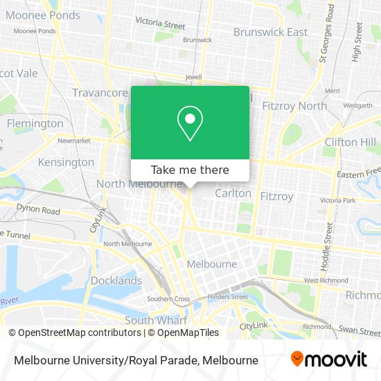 Melbourne University / Royal Parade map