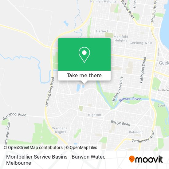 Montpellier Service Basins - Barwon Water map