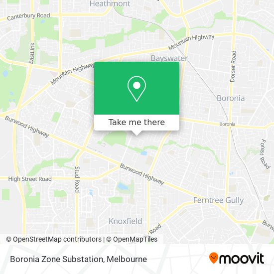 Boronia Zone Substation map