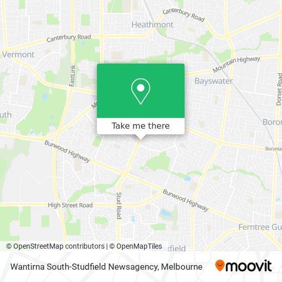 Wantirna South-Studfield Newsagency map