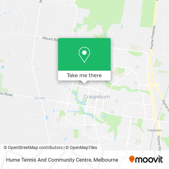 Hume Tennis And Community Centre map