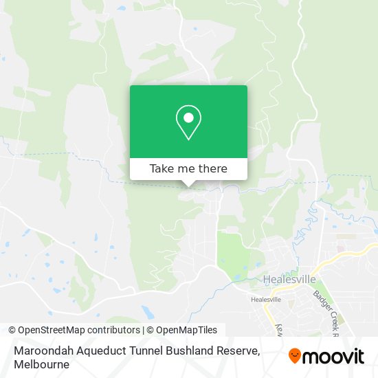 Maroondah Aqueduct Tunnel Bushland Reserve map