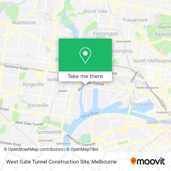 West Gate Tunnel Construction Site map