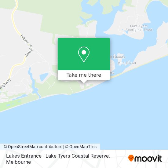 Lakes Entrance - Lake Tyers Coastal Reserve map