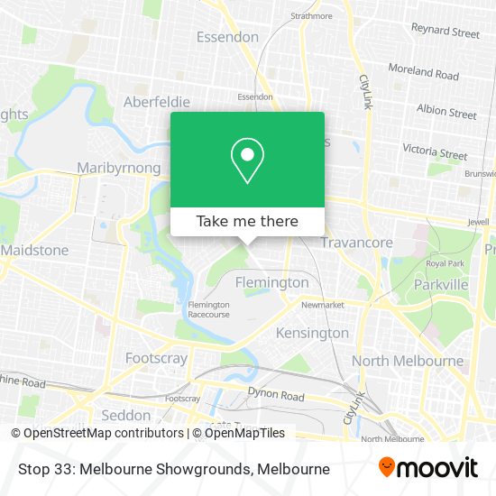 Stop 33: Melbourne Showgrounds map