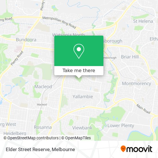 Elder Street Reserve map