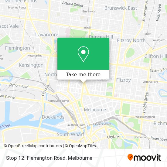 Mapa Stop 12: Flemington Road