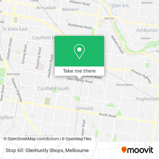 Stop 60: Glenhuntly Shops map