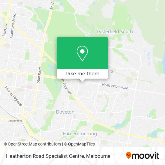 Heatherton Road Specialist Centre map