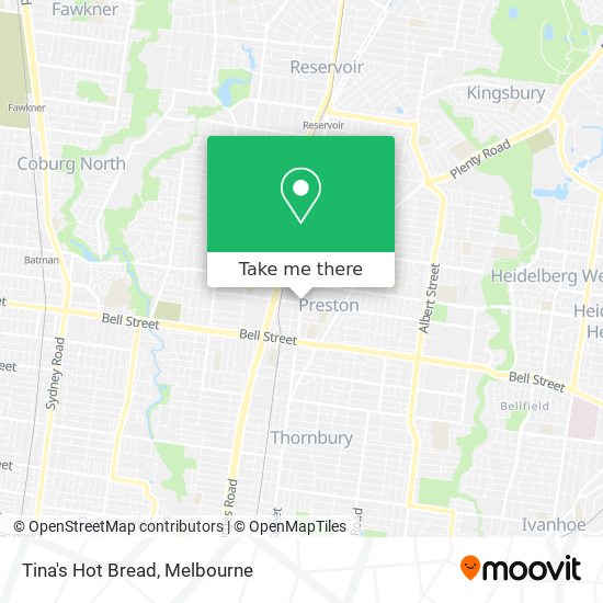 Tina's Hot Bread map