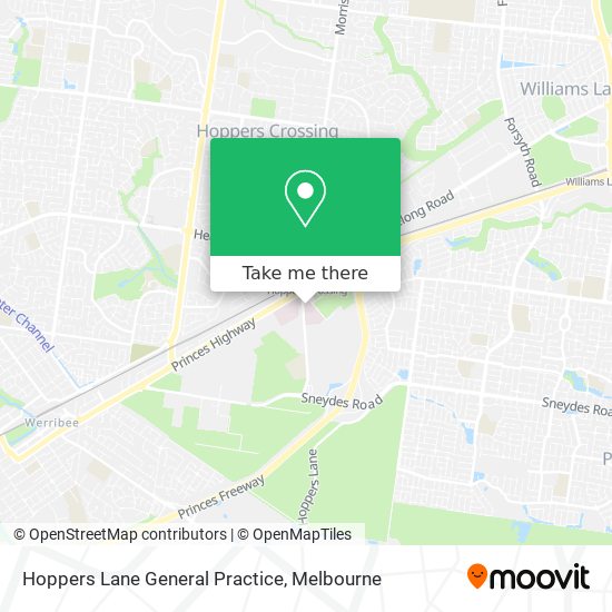 Mapa Hoppers Lane General Practice