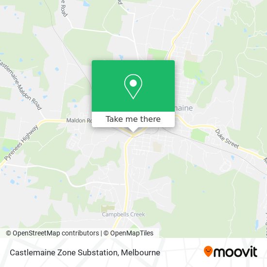 Castlemaine Zone Substation map