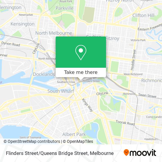Mapa Flinders Street / Queens Bridge Street