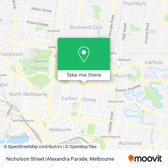 Mapa Nicholson Street / Alexandra Parade