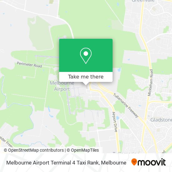 Mapa Melbourne Airport Terminal 4 Taxi Rank