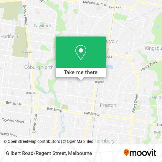 Gilbert Road/Regent Street map