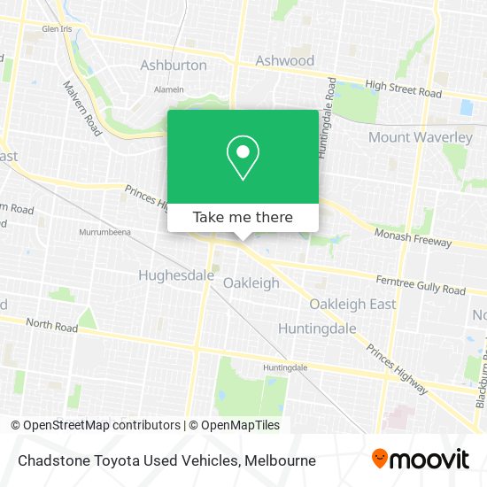 Chadstone Toyota Used Vehicles map