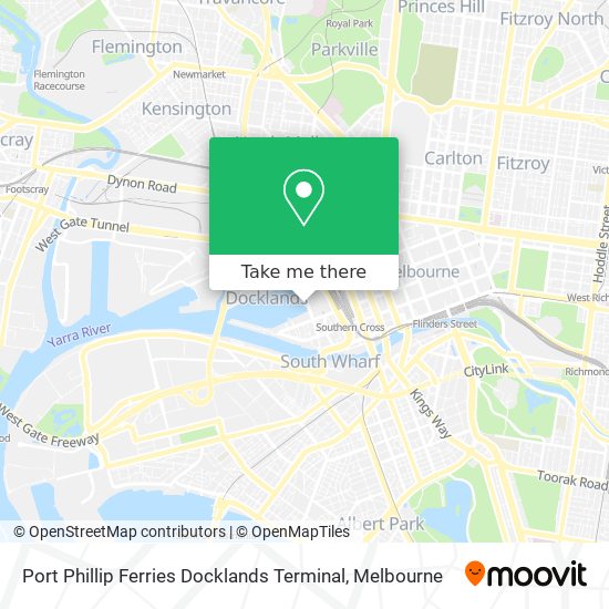 Port Phillip Ferries Docklands Terminal map