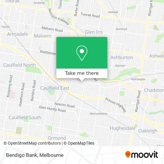 Bendigo Bank map