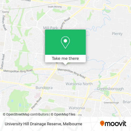 University Hill Drainage Reserve map