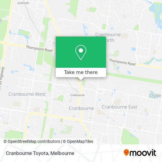 Cranbourne Toyota map