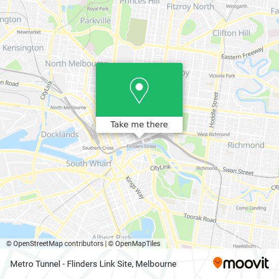 Mapa Metro Tunnel - Flinders Link Site