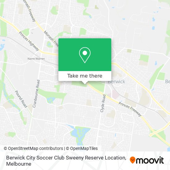 Mapa Berwick City Soccer Club Sweeny Reserve Location