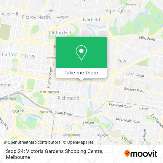 Stop 24: Victoria Gardens Shopping Centre map