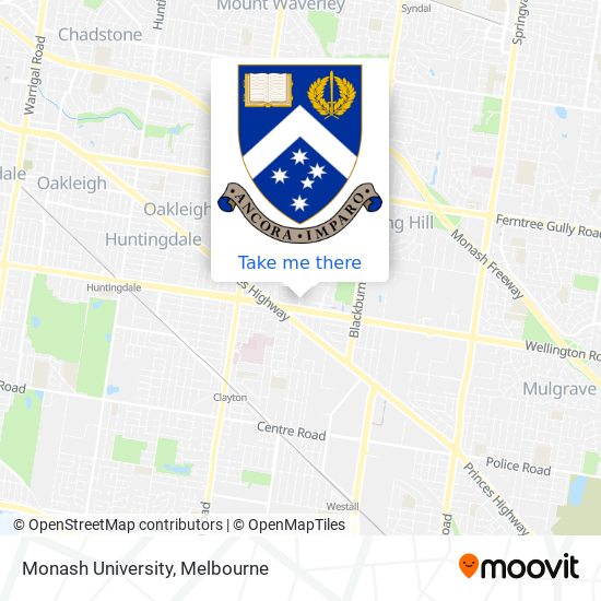 Monash University map