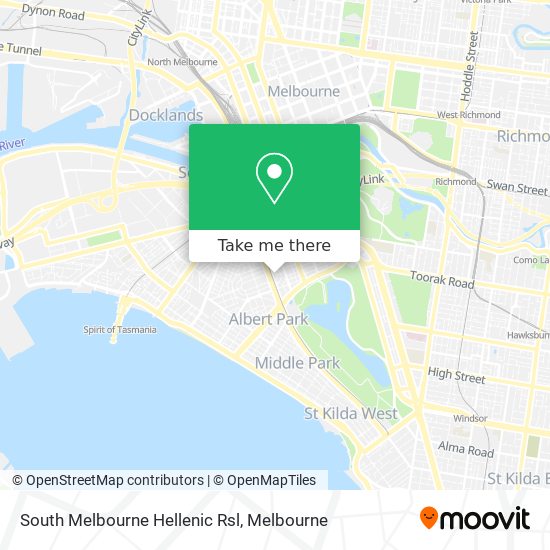 South Melbourne Hellenic Rsl map