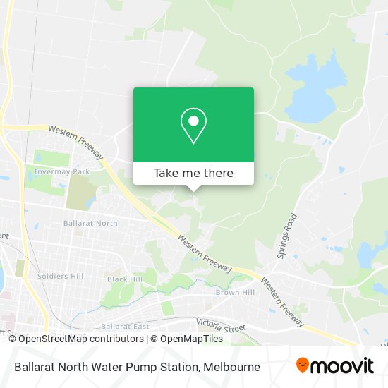 How to get to Ballarat North Water Pump Station in Brown Hill Bal by Bus or Train?