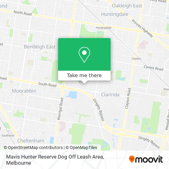 Mapa Mavis Hunter Reserve Dog Off Leash Area