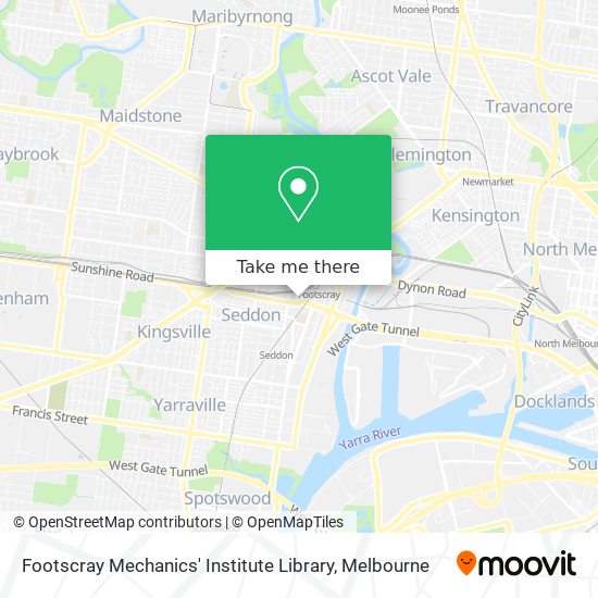 Footscray Mechanics' Institute Library map
