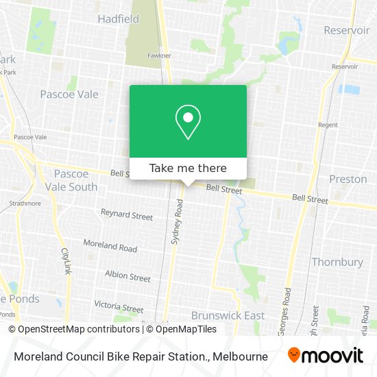 Moreland Council Bike Repair Station. map