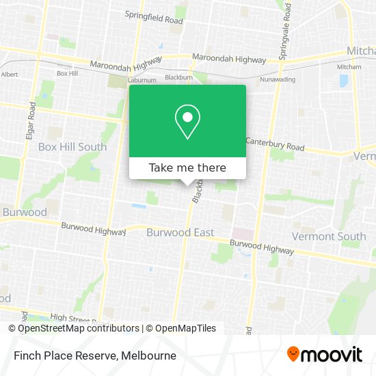 Finch Place Reserve map