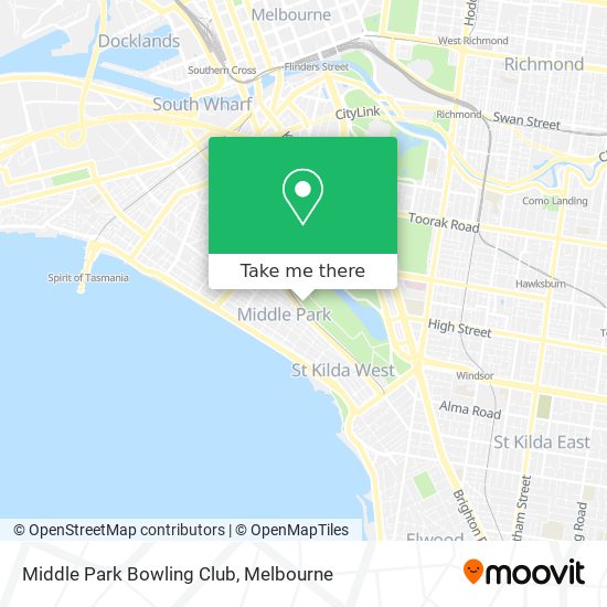 Mapa Middle Park Bowling Club