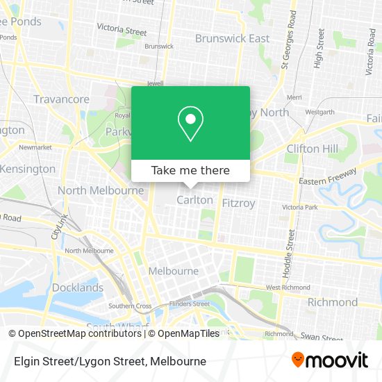 Elgin Street/Lygon Street map