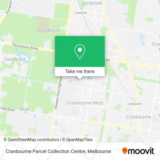 Mapa Cranbourne Parcel Collection Centre