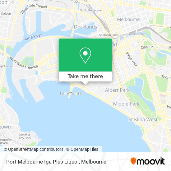 Mapa Port Melbourne Iga Plus Liquor