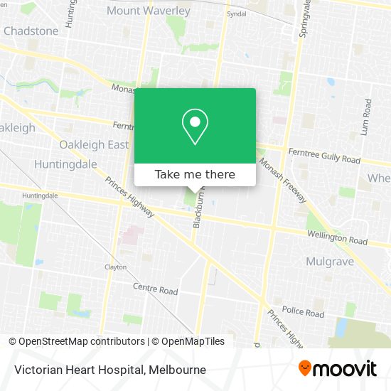 Mapa Victorian Heart Hospital